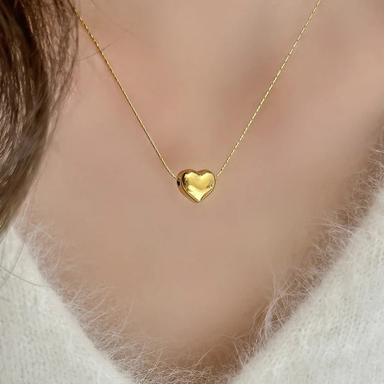 Gold-Plated Heart Pendant Necklace
