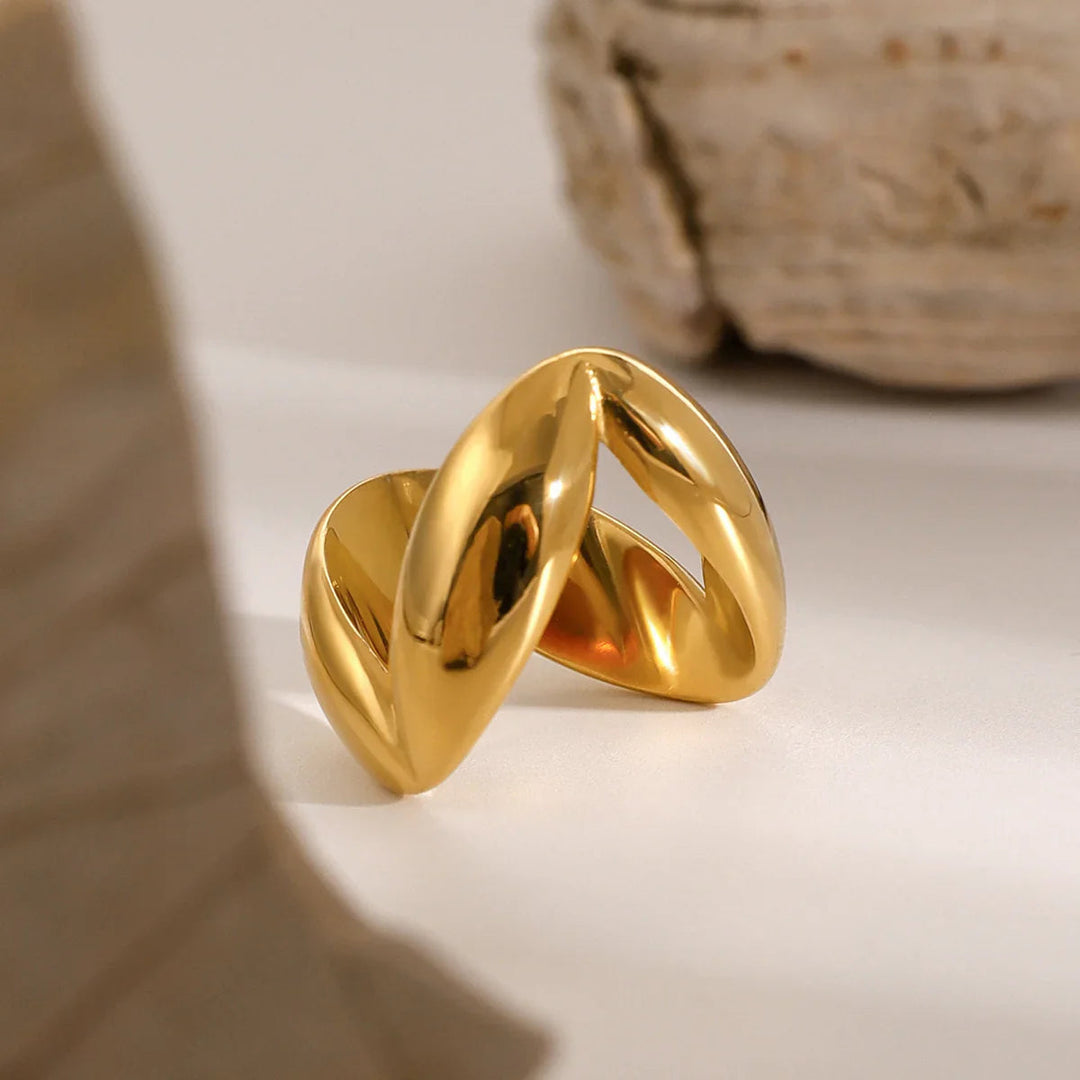 Gold-Plated Margarette Geometric Ring