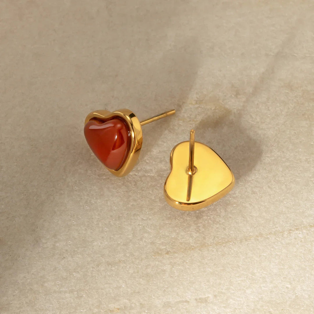 Gold-Plated Heart Design Earrings for Everyday Elegance