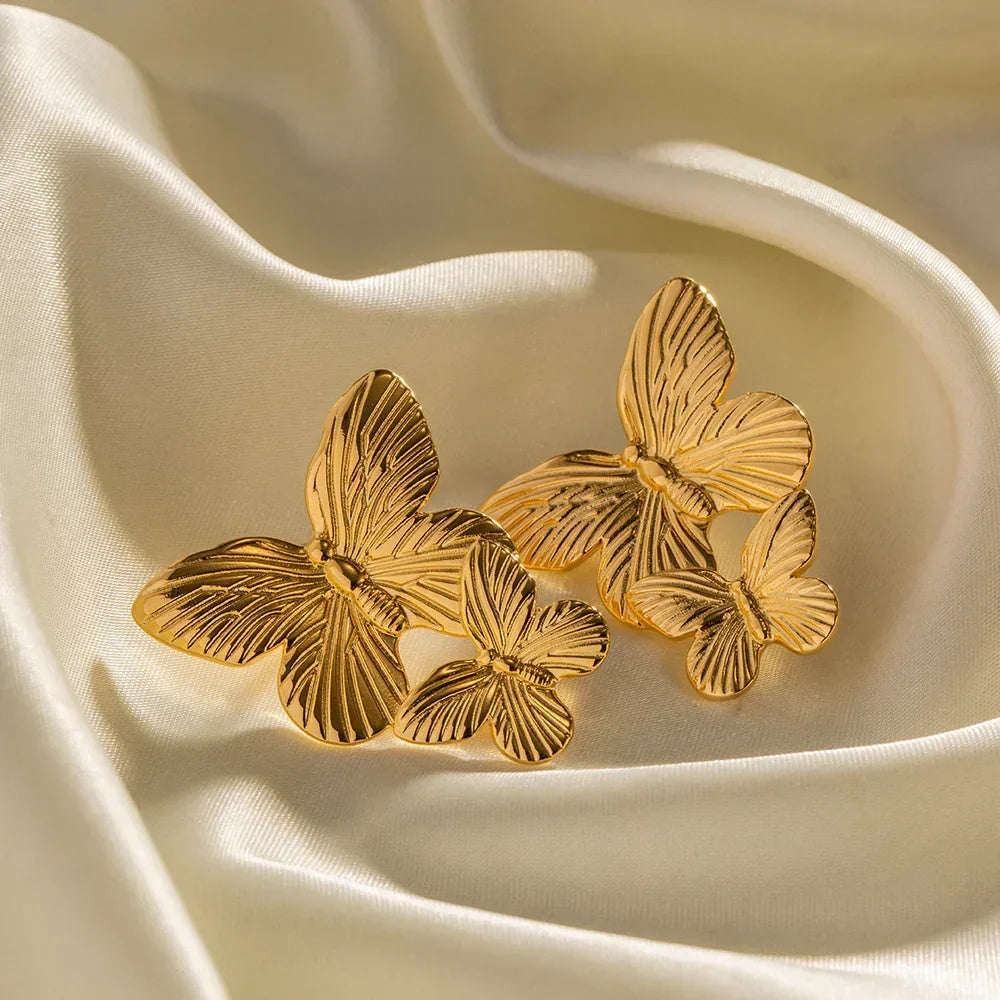 Gold-Plated Butterfly Earrings