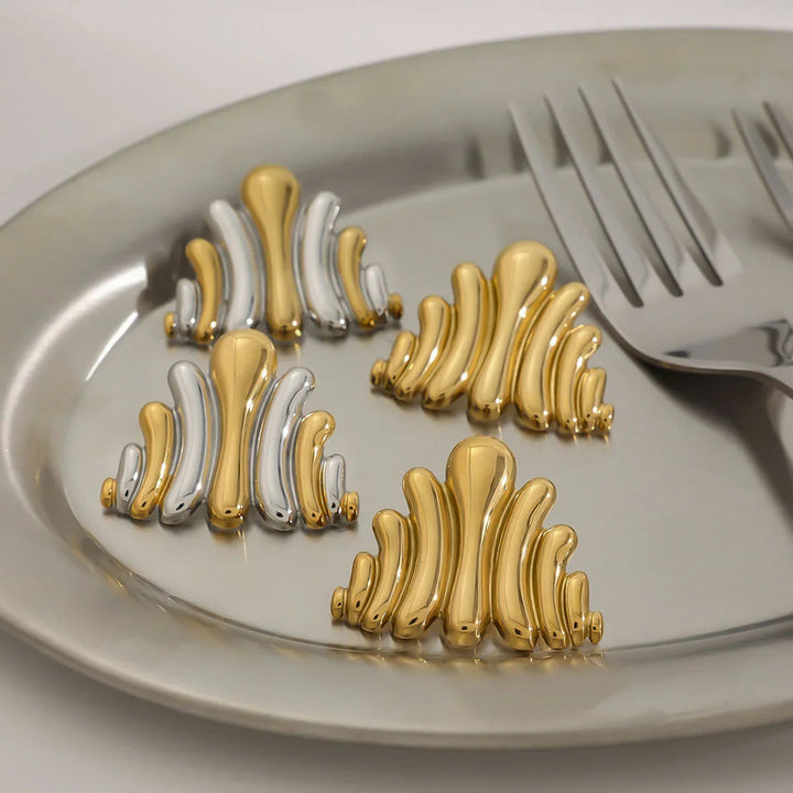 Gold-Plated Ripple Earrings for Women