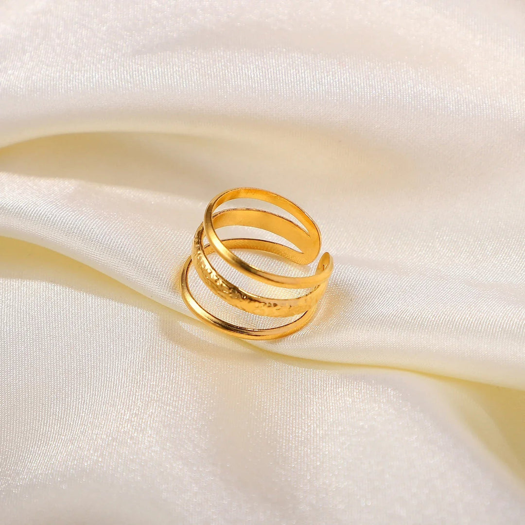 Gold-Plated 3-Layer Adjustable Ring