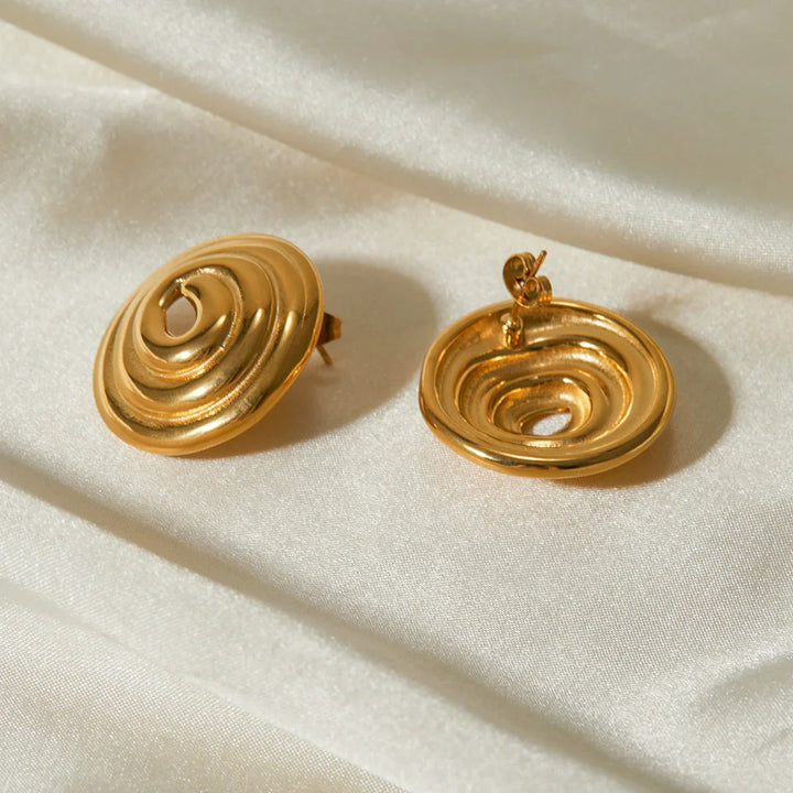 Gold-Plated Spiral Earrings with meets hypnotic design