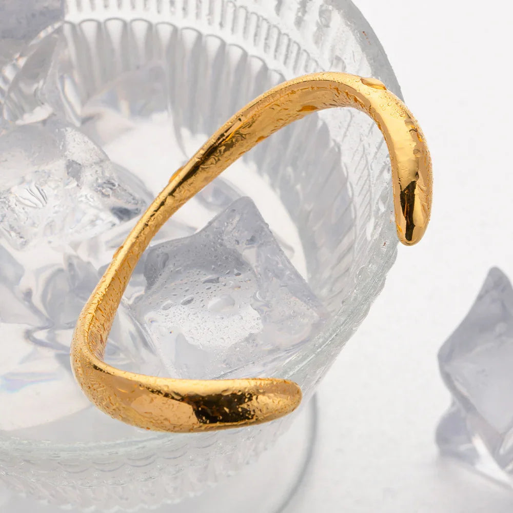 Gold-Plated Contemporary Open Bangle