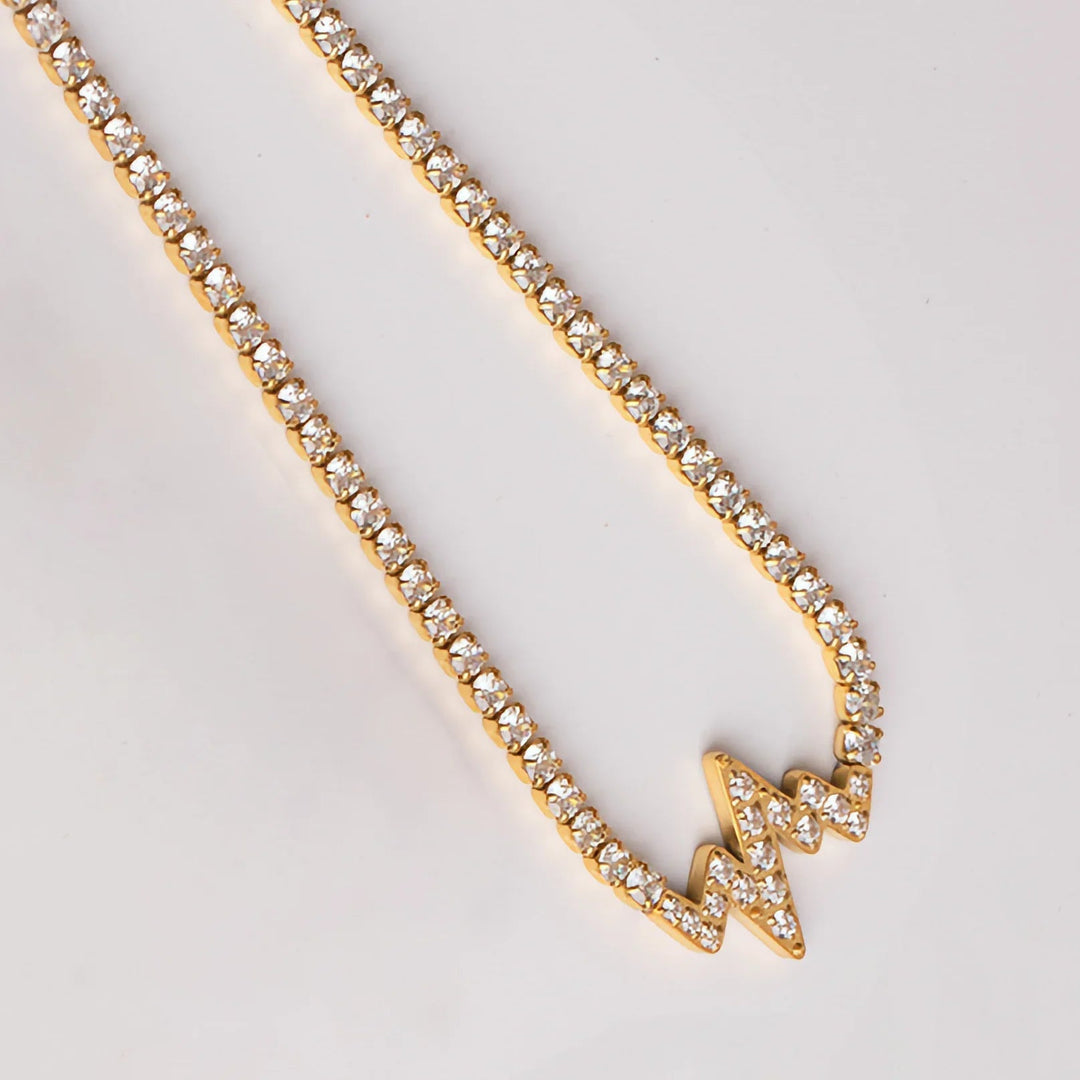 Gold-Plated CZ Pulse Bracelet for Women