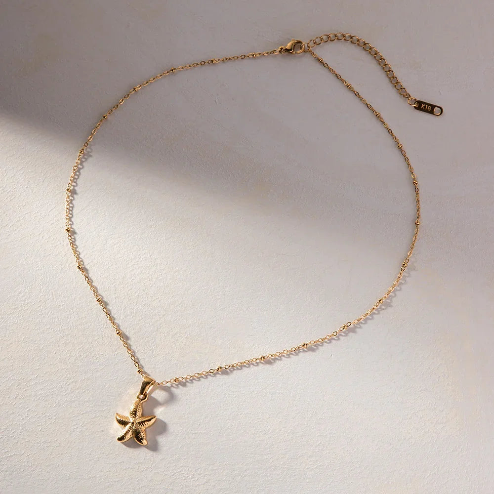 Gold-Tone Starfish Pendant Necklace