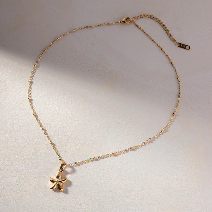 Gold-Tone Starfish Pendant Necklace