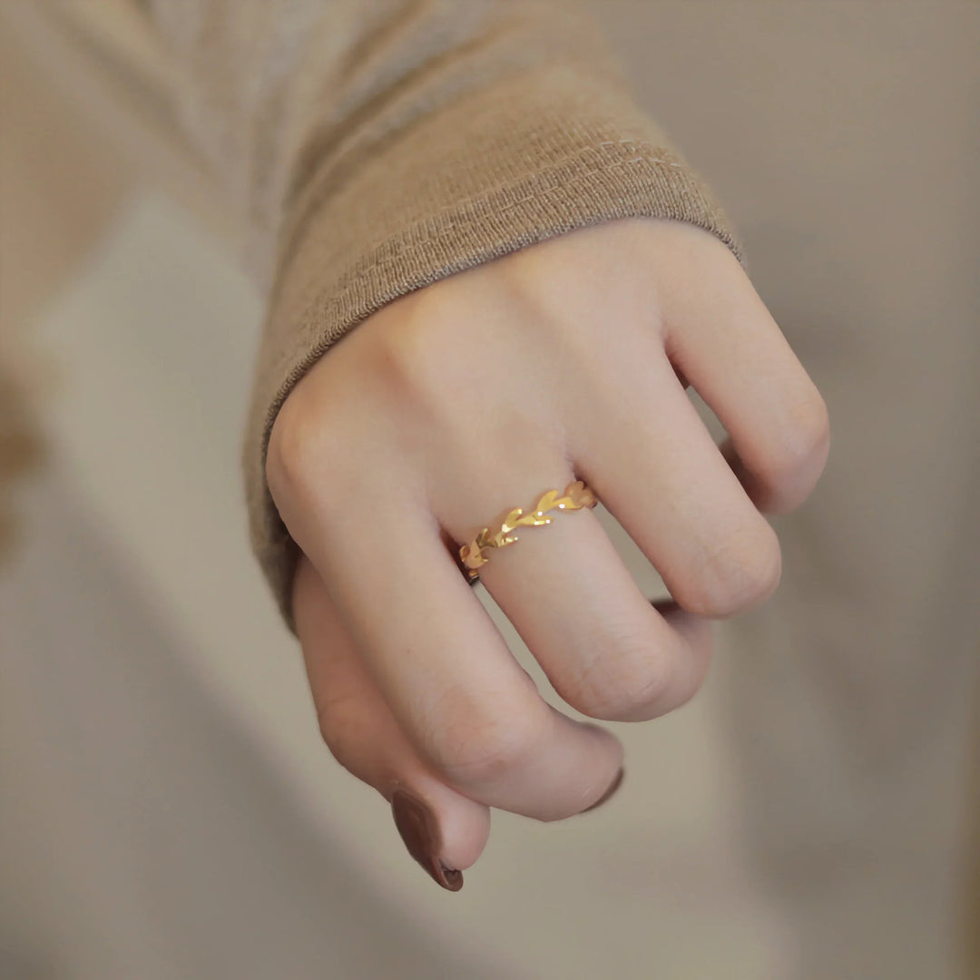 Gold-Plated Vine Stackable Ring for Women
