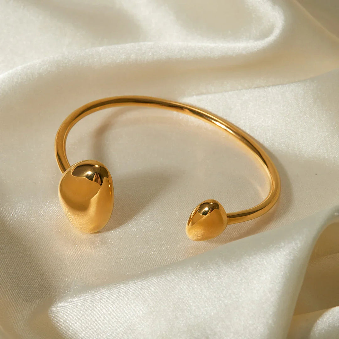 Gold-Plated Minimalist Open Cuff Bracelet