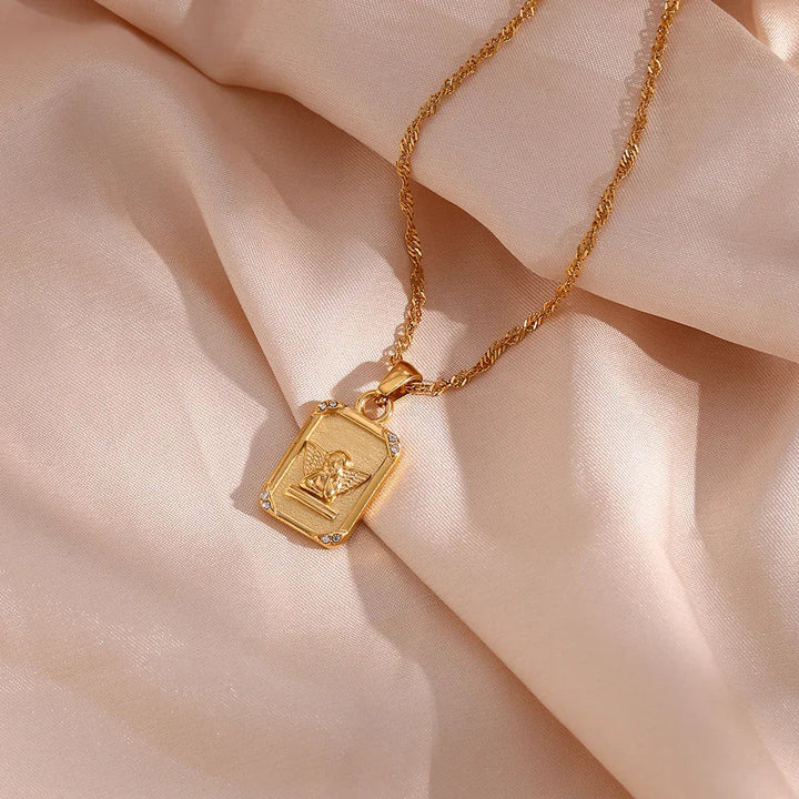 Gold-Plated Angel Pendant Necklace For Women