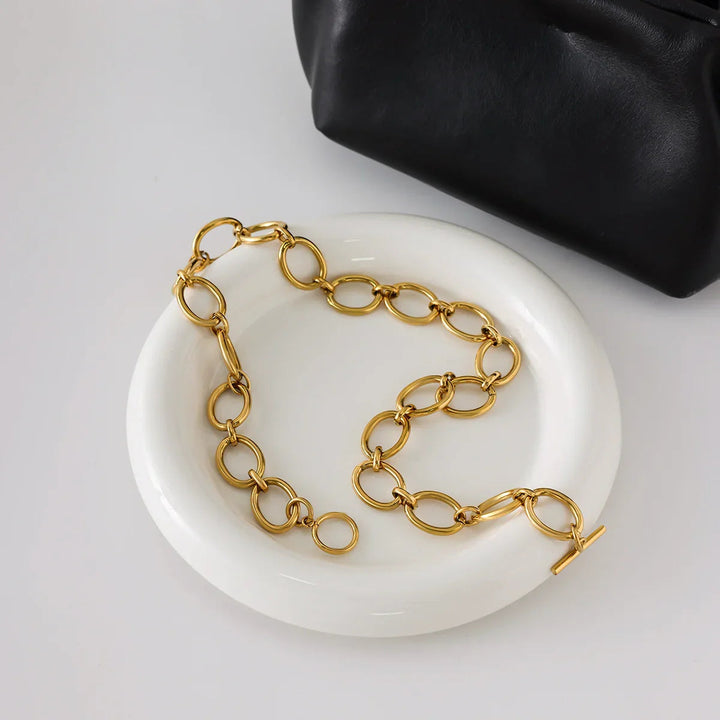 Chunky Gold Plated Chain Necklace for Women
