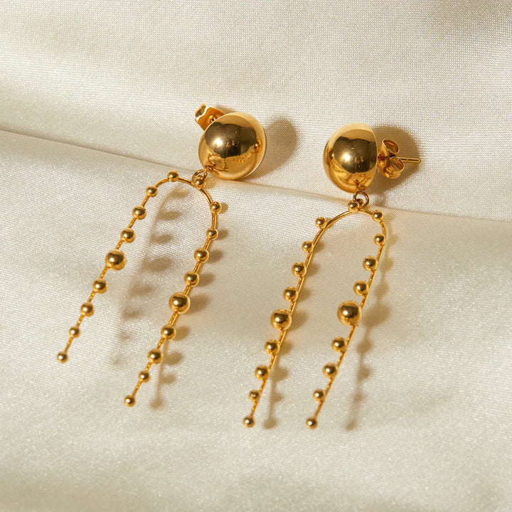 Gold-Plated Tassel Earrings Unique Blend of Elegance