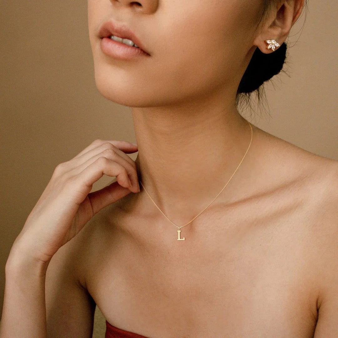 Gold-Tone Letter Initial Pendant Necklace