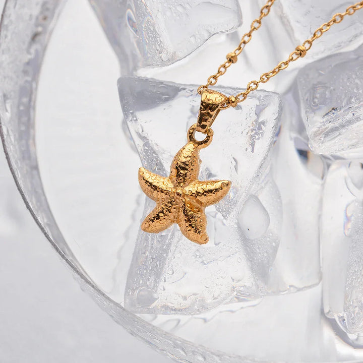 Gold-Plated Starfish Pendant Necklace for Women