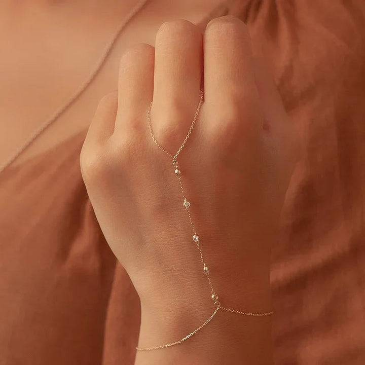 Gold-Plated Chain Bracelet with Hoop Pendant