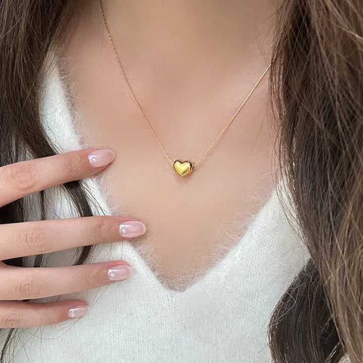 Gold-Plated Heart Pendant Necklace