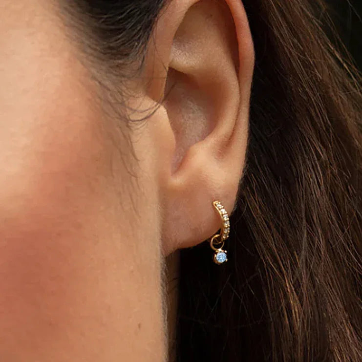 Gold-Plated CZ Huggie Earrings for Women