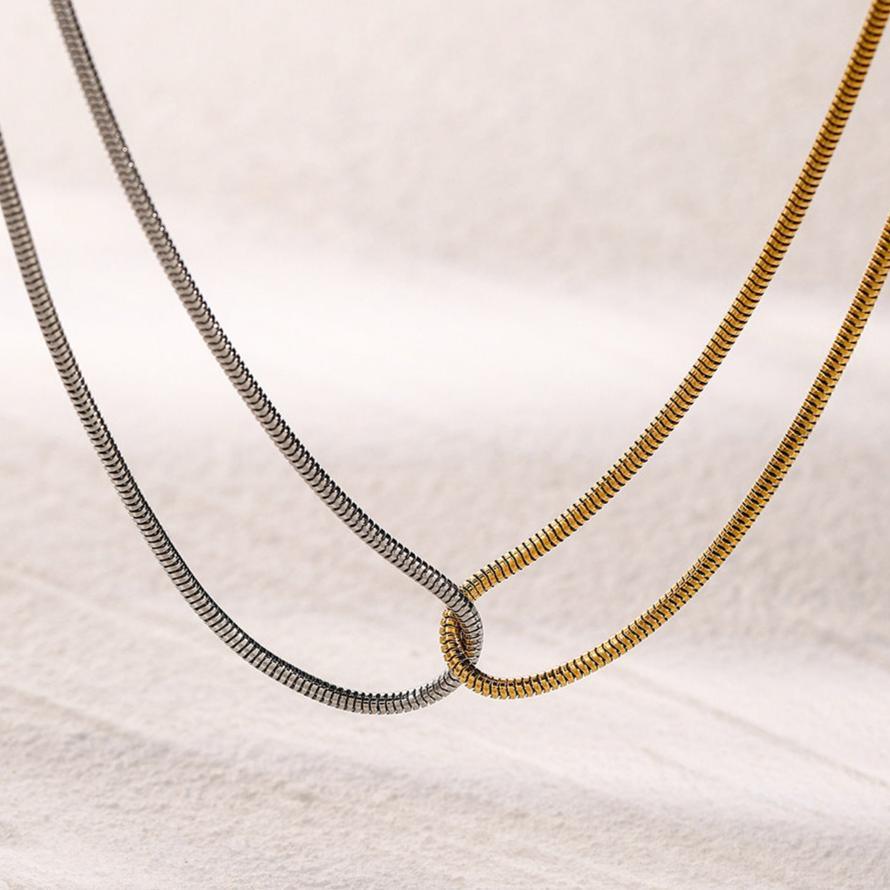 Gold-Plated-Silver-Plated Two-Tone Necklace