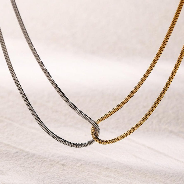 Gold-Plated-Silver-Plated Two-Tone Necklace
