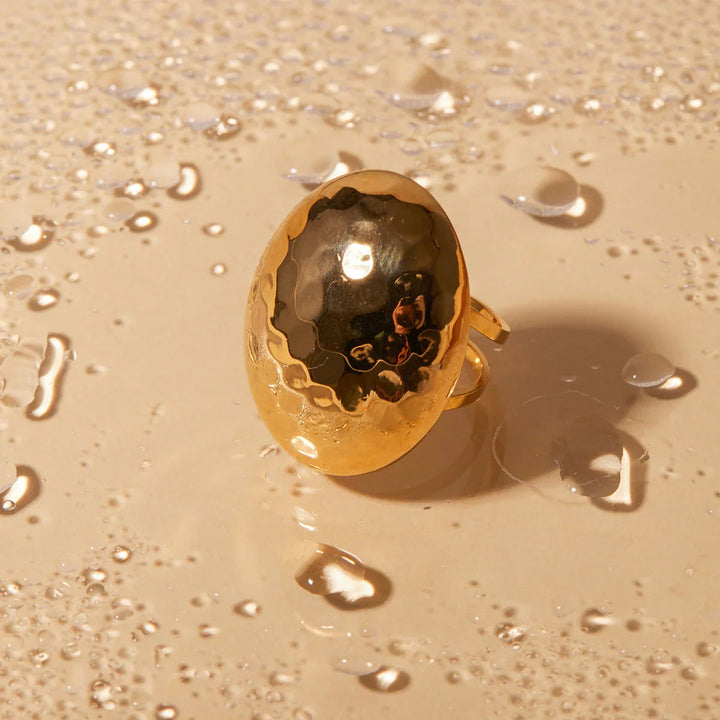Gold-Plated Chunky Dome Ring Perfect for A Bold Statement