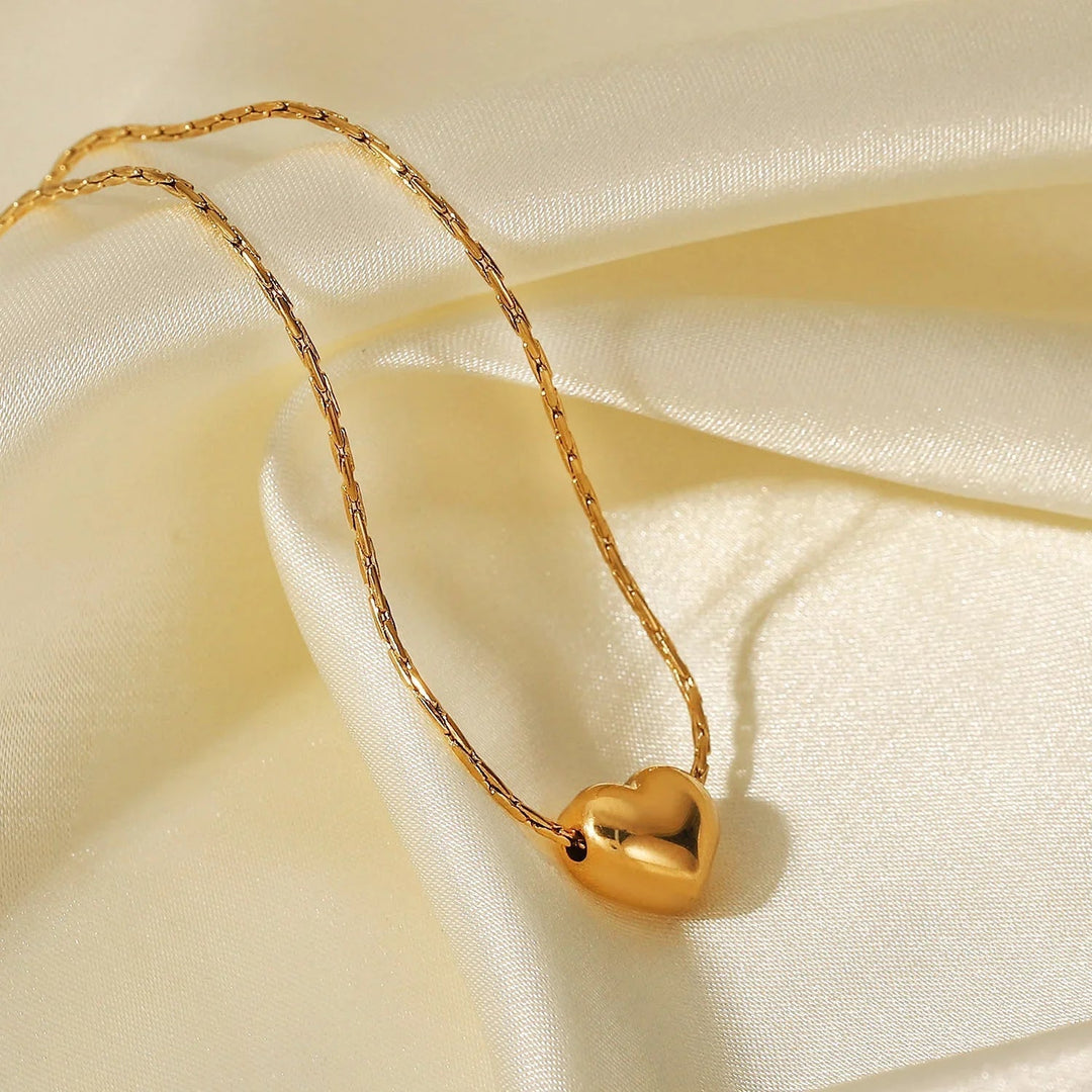 Gold-Plated Heart Pendant Necklace
