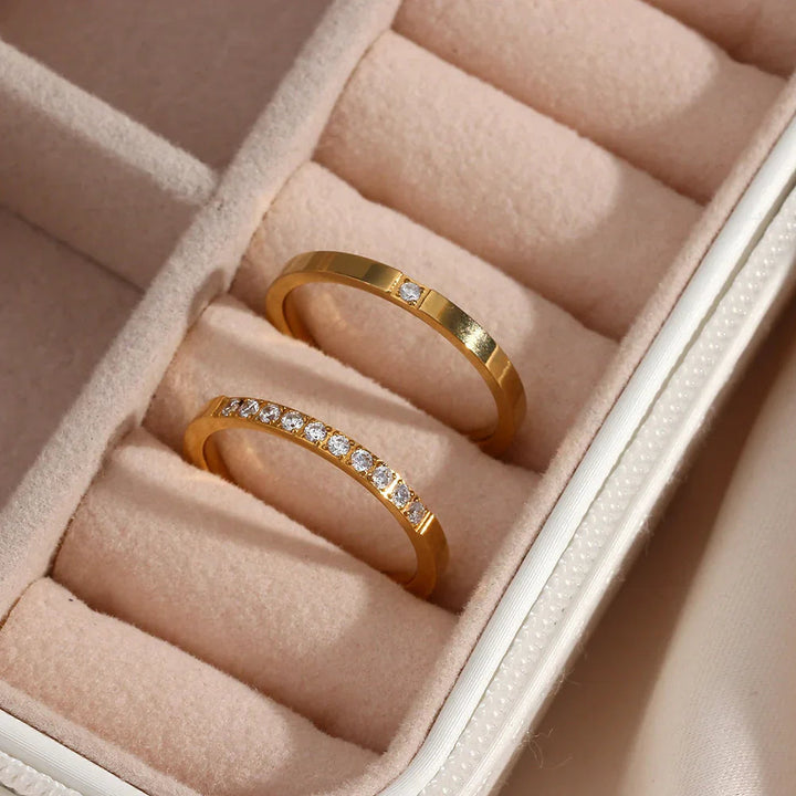 Gold-Plated CZ Minimalist Ring For Women