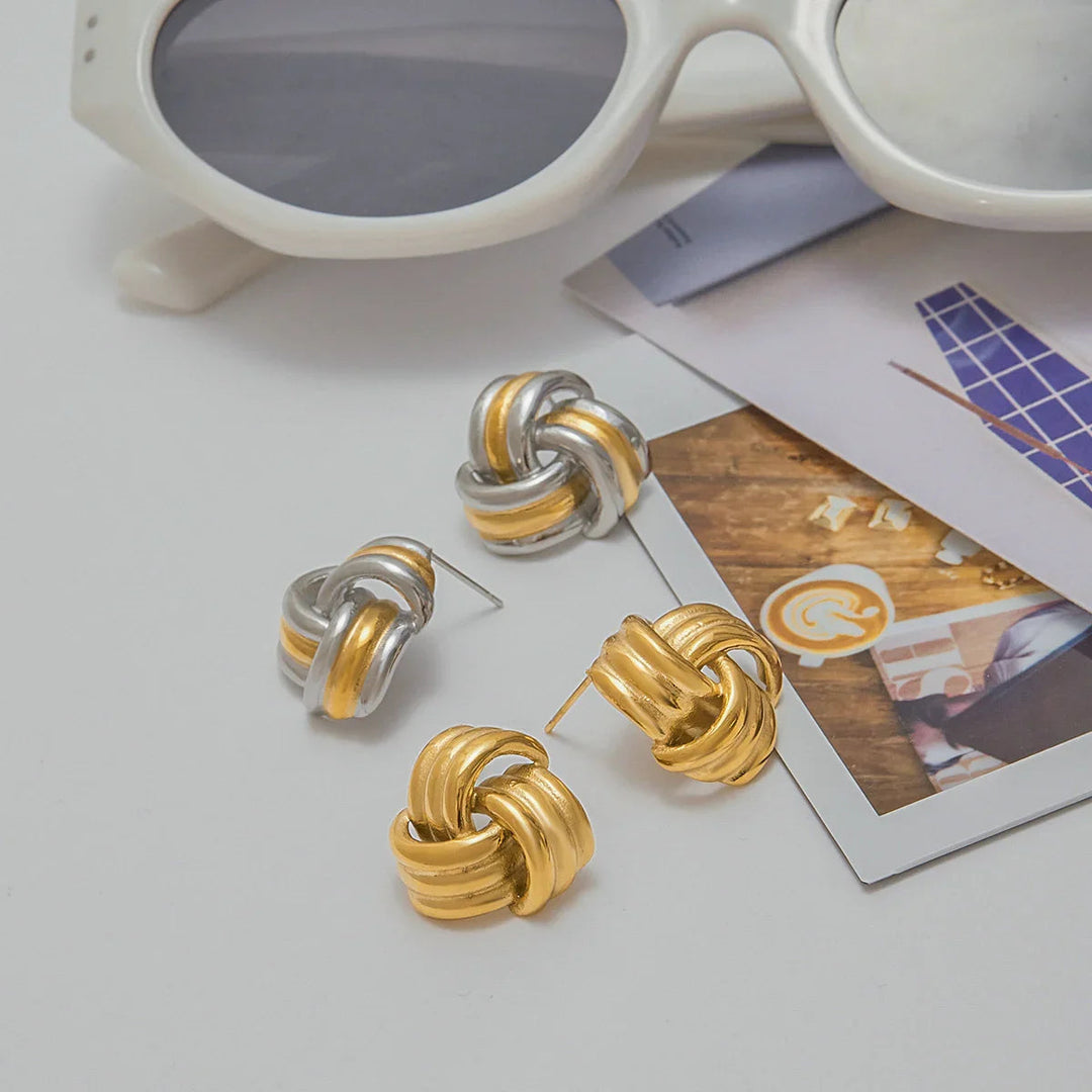 Gold Plated Statement Stud Earrings for Women
