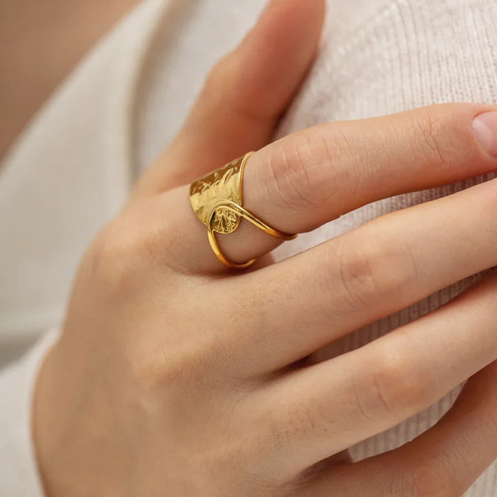 Gold-Plated Minimalist Ring with Stainless Steel