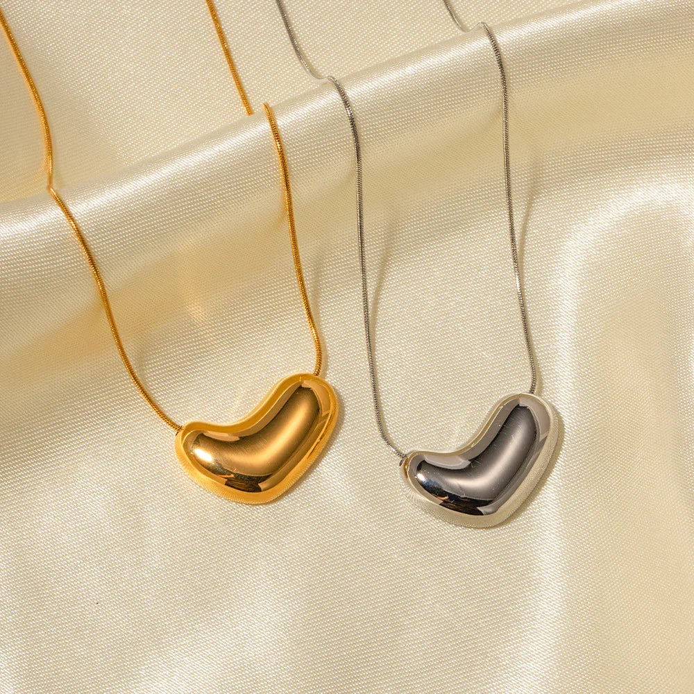 Gold-Plated Pendant Necklace with Stainless Steel
