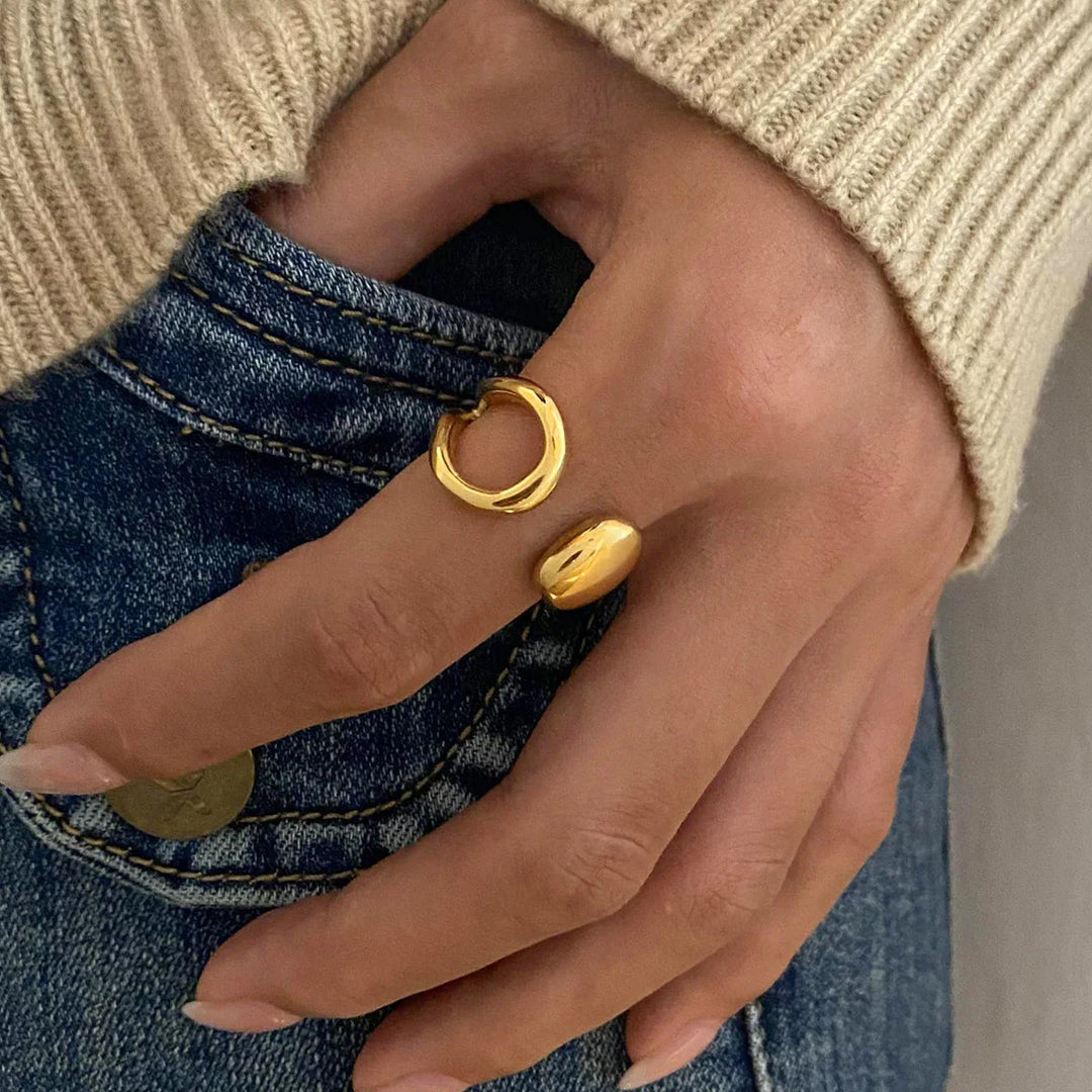 Gold-Plated Sculptural Ring
