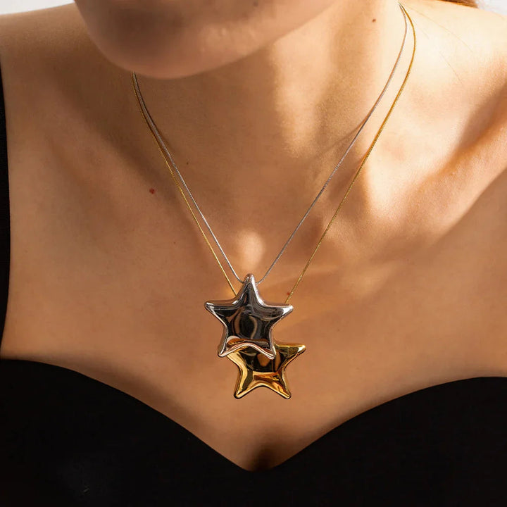 Gold-Plated Star Pendant Necklace for Women