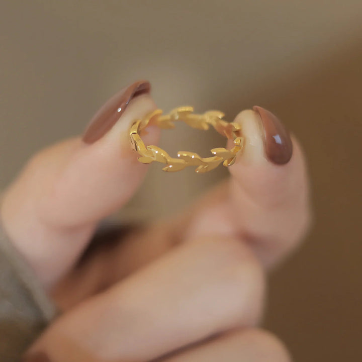 Gold-Plated Vine Stackable Ring for Women