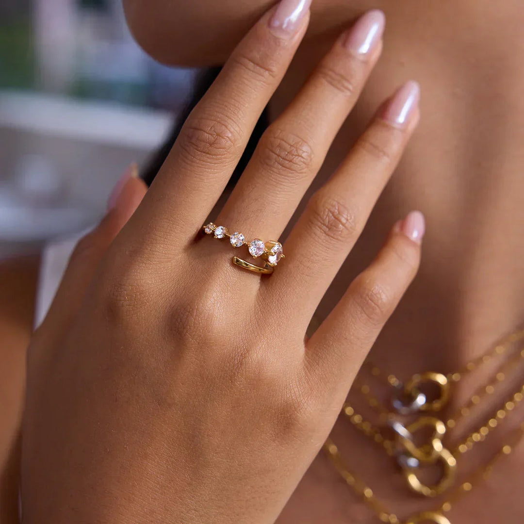 Gold-Plated Open CZ Ring