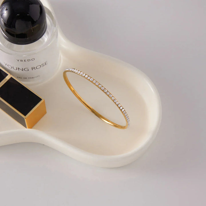 Gold-Plated CZ Bangle for Women