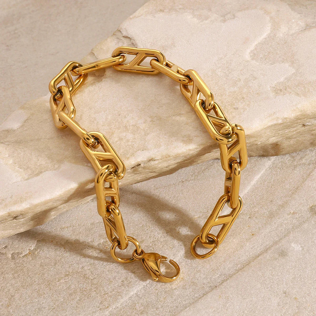 Gold-Plated Chain Bracelet for Women