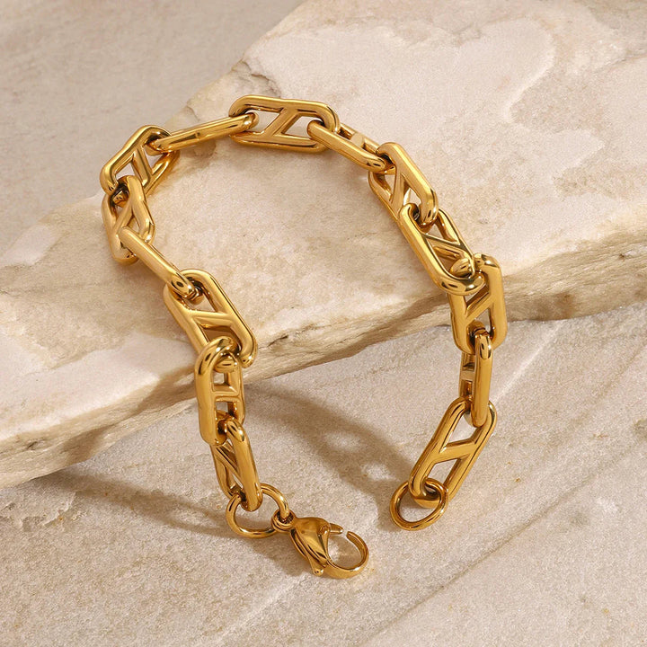 Gold-Plated Chain Bracelet for Women