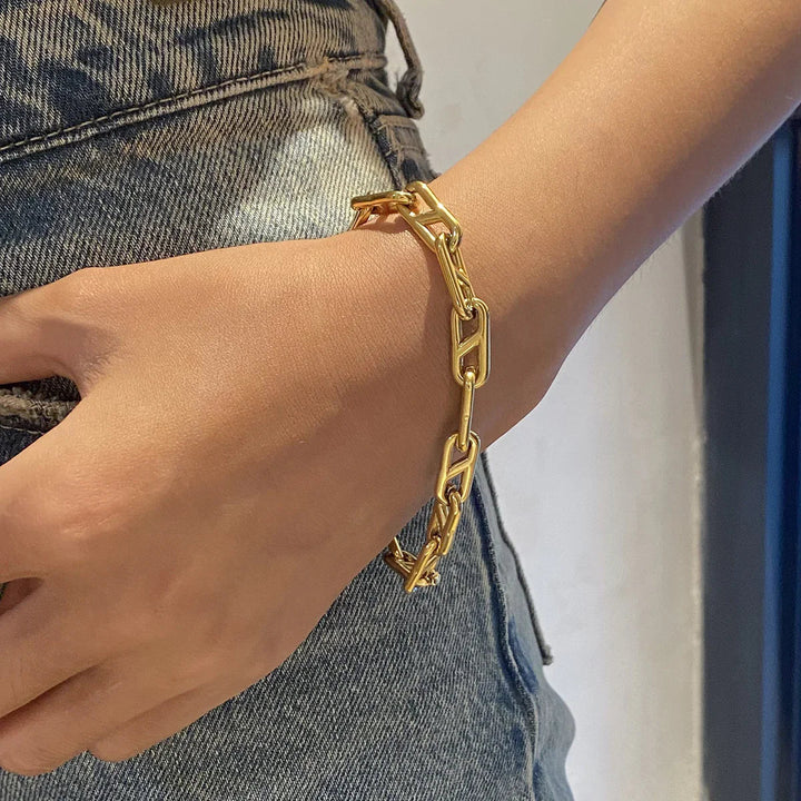 Gold-Plated Chain Bracelet for Women