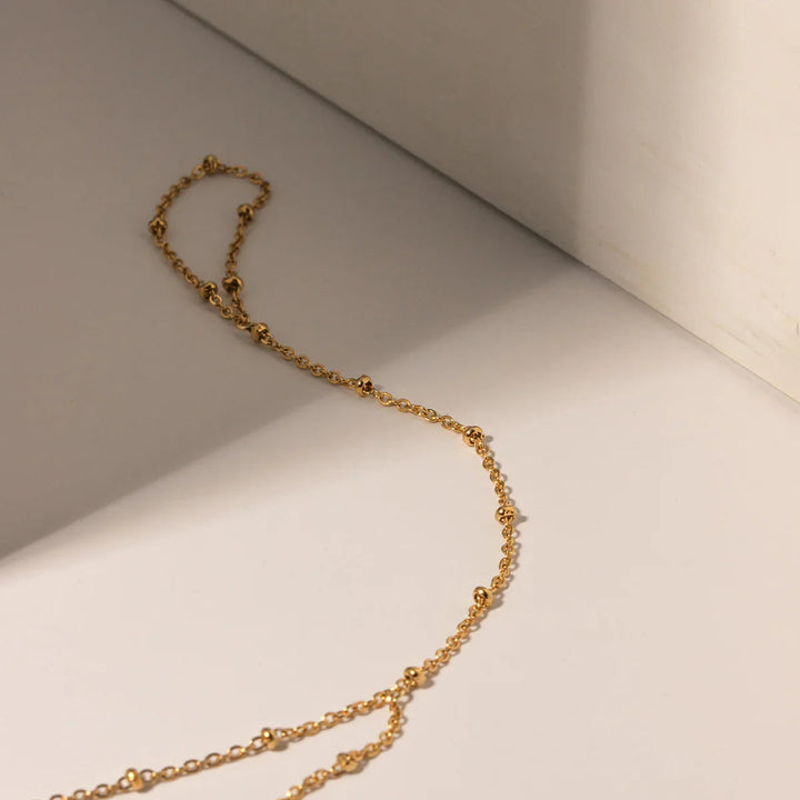 Gold-Plated Chain Bracelet with Hoop Pendant