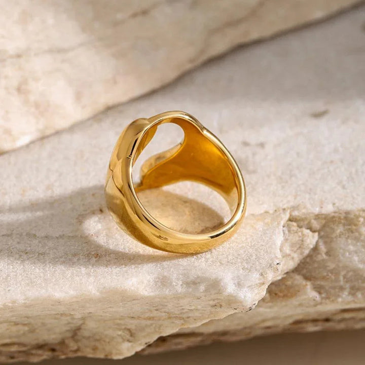 Gold-Plated Abstract Ring