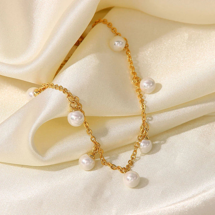 Gold-Plated Astrid Pearl Anklet