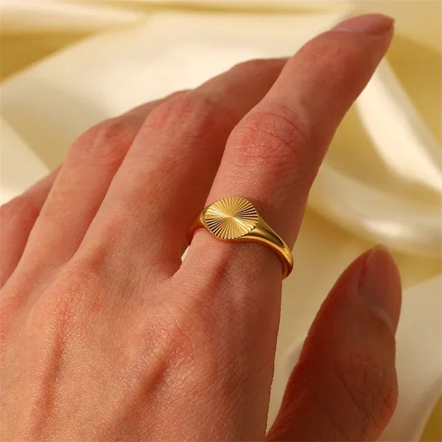 Minimalist Gold-Plated Signet Ring for Women