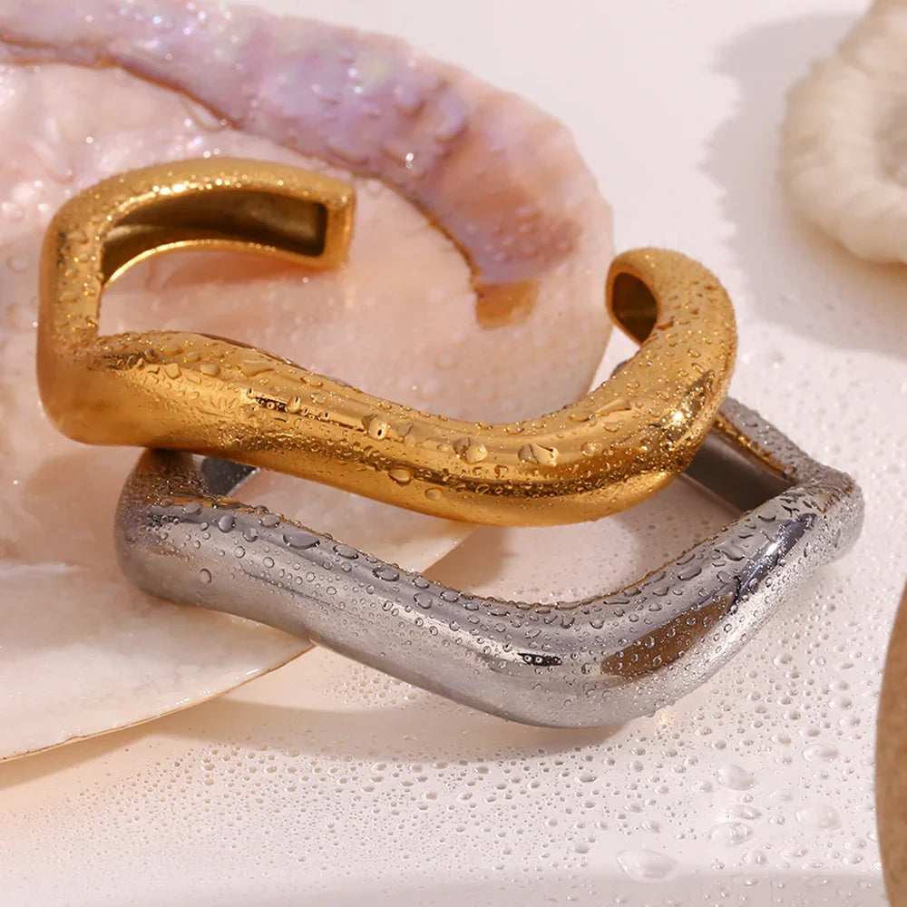 Gold Plated Statement Cuff Bracelet for Women