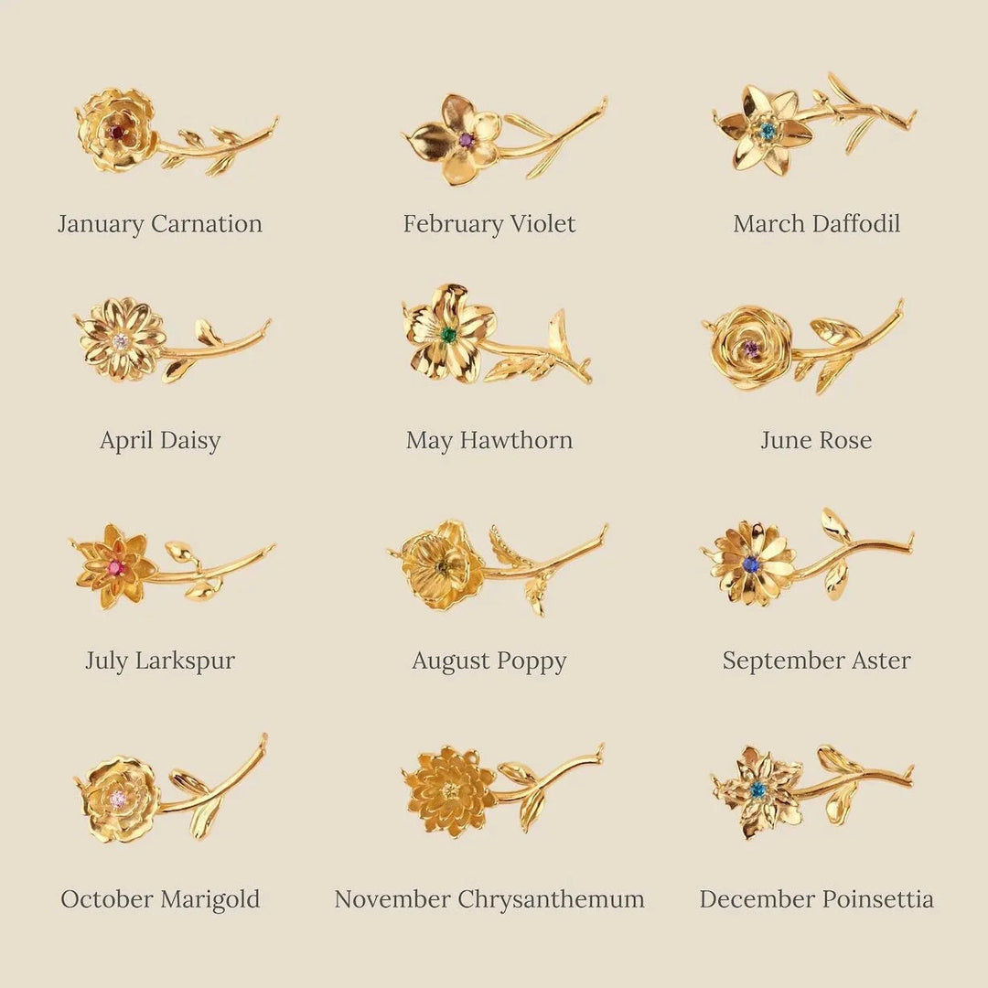Gold-Tone Crystal Flower Necklace Jewelry Set