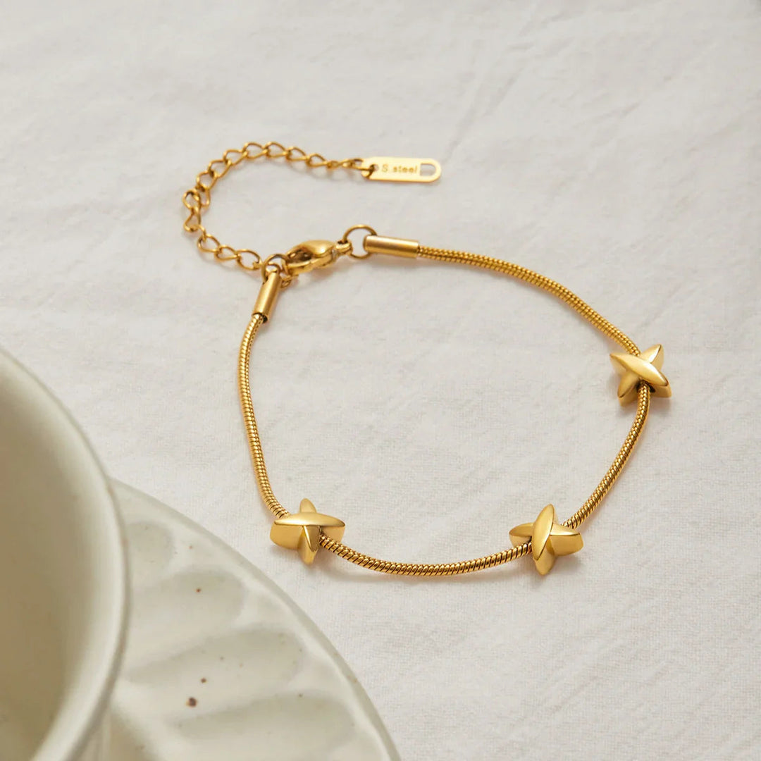 Gold Plated Cubic Zirconia Chain Bracelet for Women