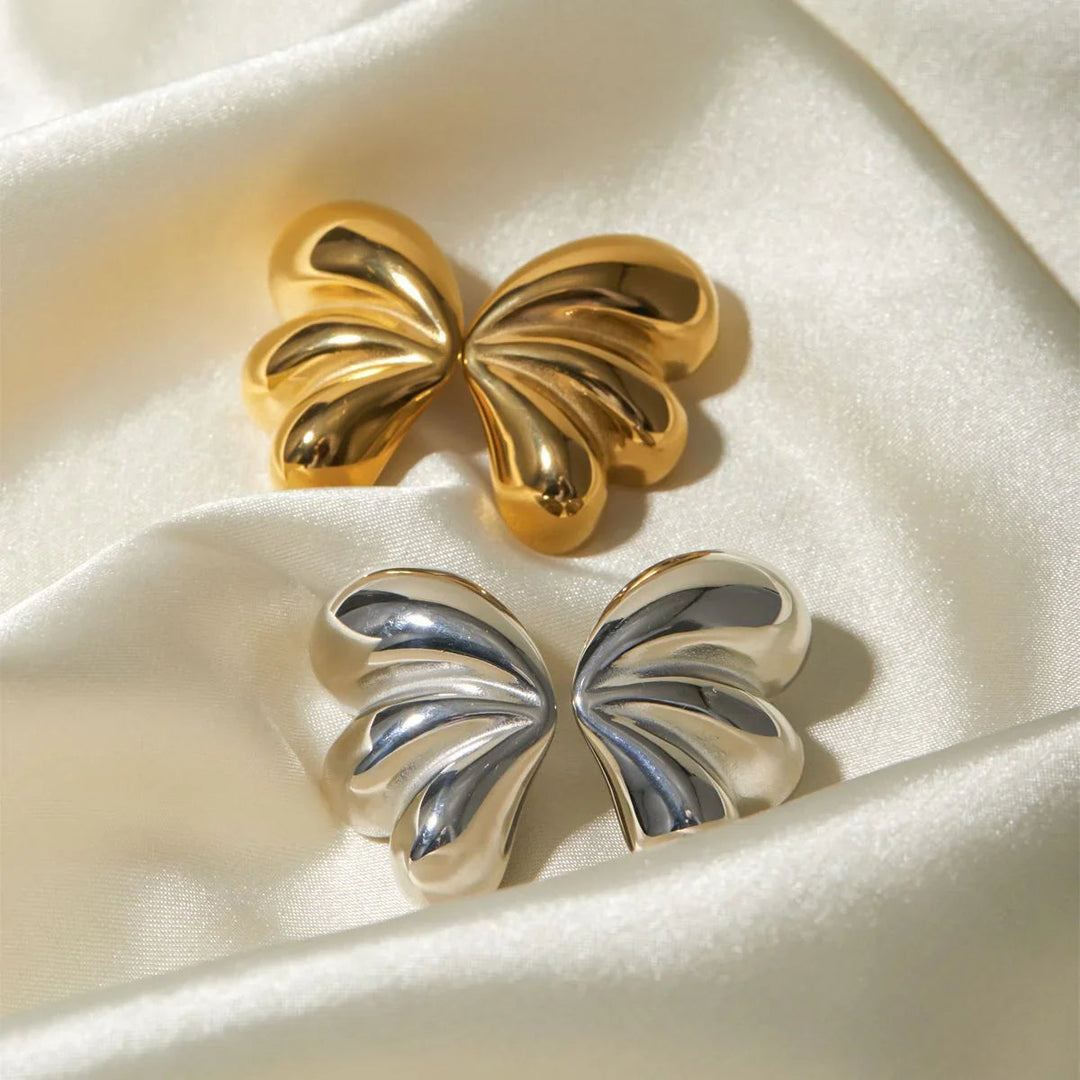 Gold-Plated Butterfly Earrings with Waterproof Stainless Steel