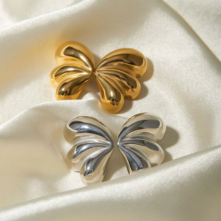 Gold-Plated Butterfly Earrings with Waterproof Stainless Steel