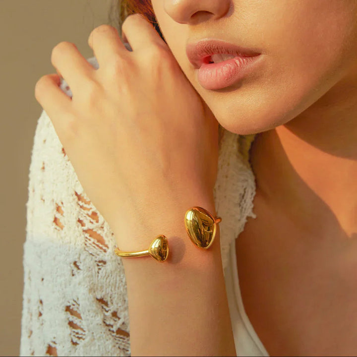 Gold-Plated Minimalist Open Cuff Bracelet