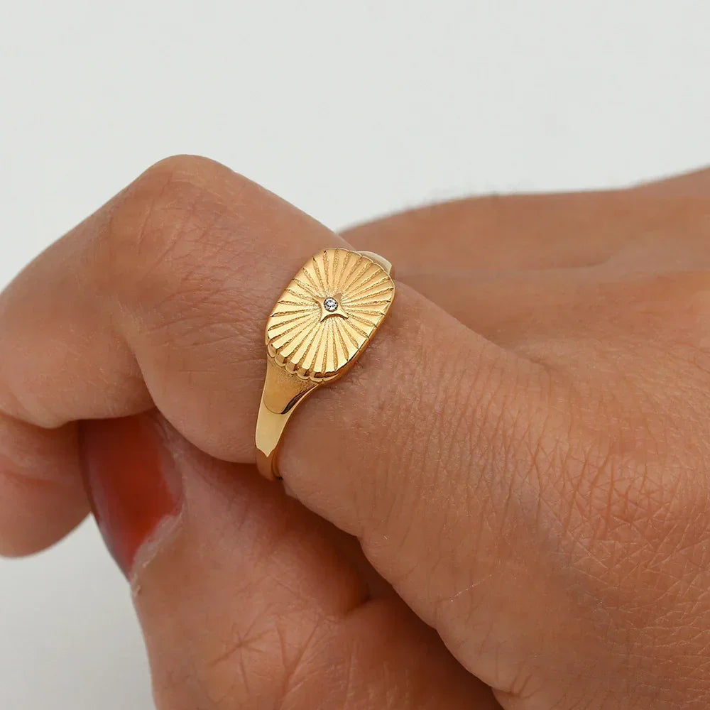 Gold-Plated Minimalist Ring For Women