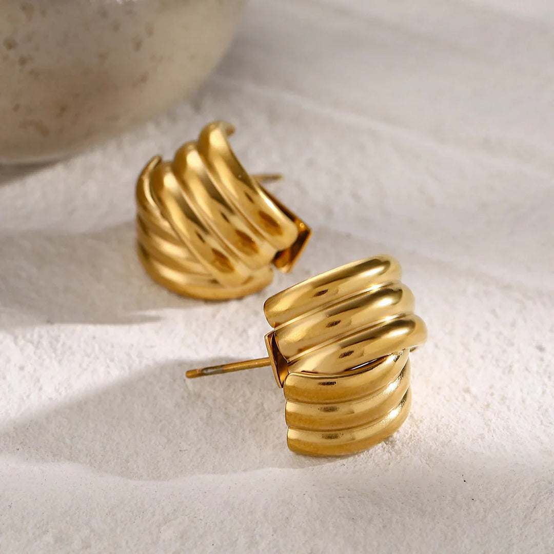 Gold-Plated Stainless Steel Geometric Earrings