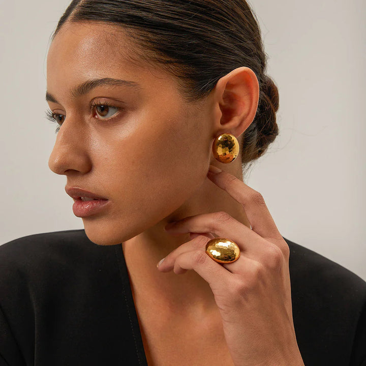 Gold-Plated Chunky Dome Ring Perfect for A Bold Statement